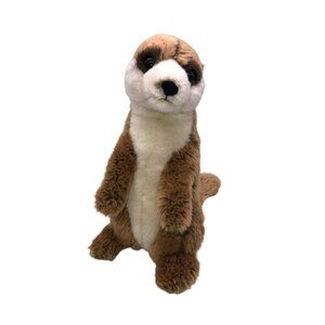 WWF Meerkat Plush Stuffed Animal 8" Teddy Bear Toy Tan Brown Cream Standing